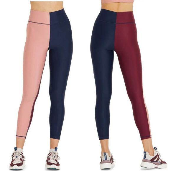 The Upside NWT Harlequin Dance Midi Leggings 8 M High Waist Color Block Athletic - Picture 2 of 13